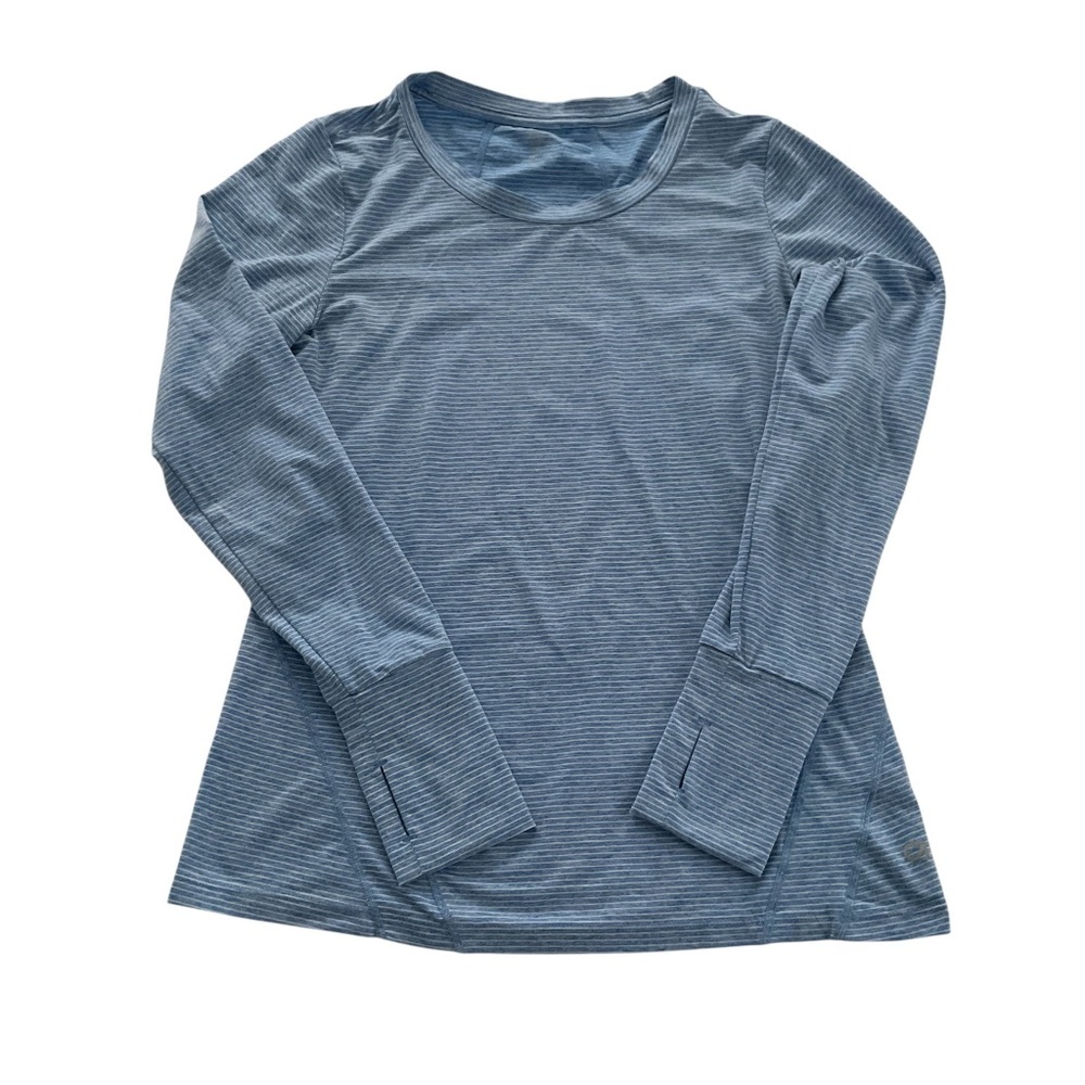GapFit Breathe Long Sleeve Active Top Sz M Blue Athleisure Jogging Gym Yoga Run
